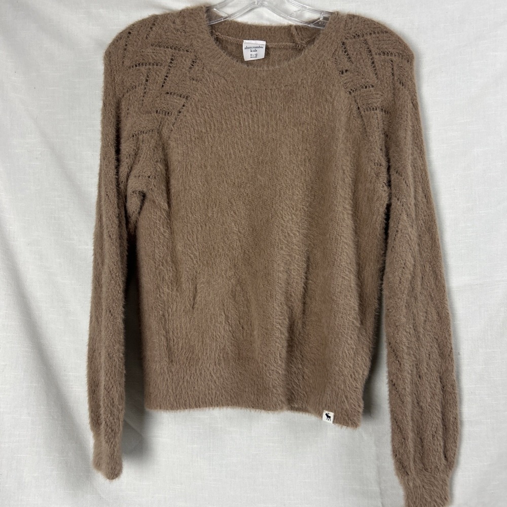 Abercrombie Kids Girls Brick Red Fuzzy Sweater Size 11/12